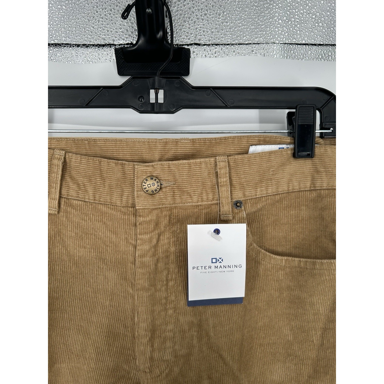 Peter Manning Straight Leg Regular Fit Corduroy Pants Khaki Tan Beige Mens 34x26 — image 5 of 7